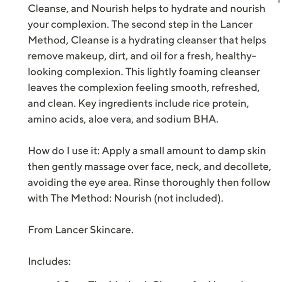 Lancer Skincare Lancer The Method Cleanse For